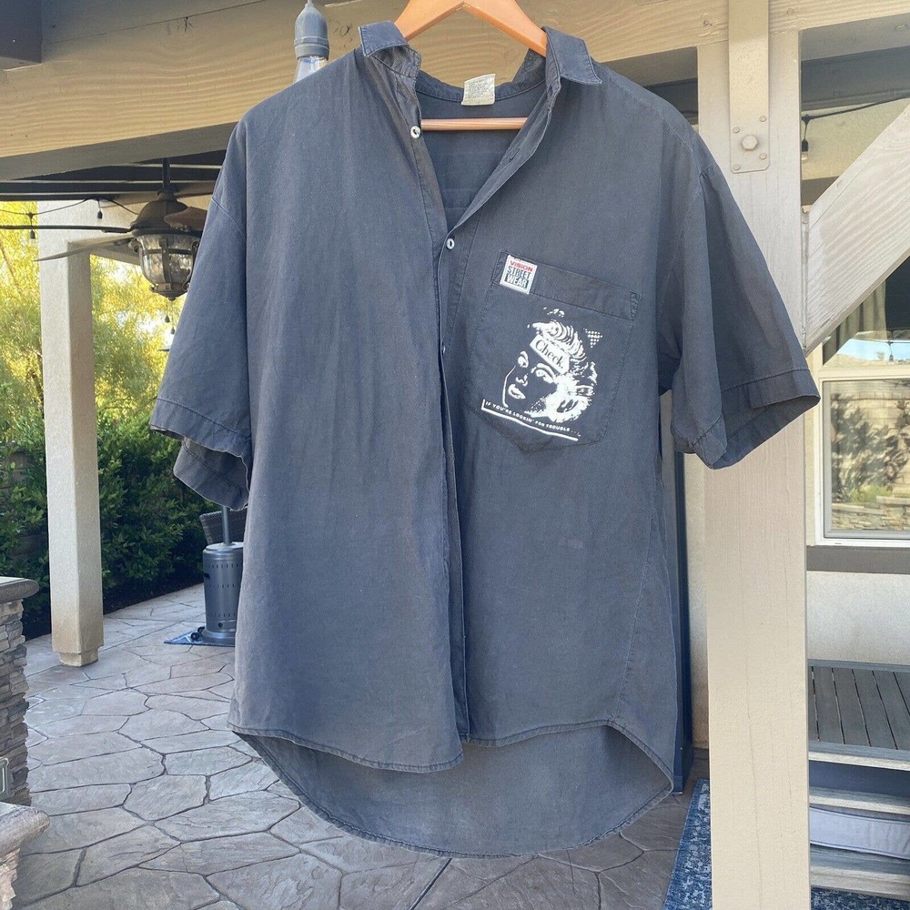 vintage vision street wear button up shirt M if your looking for trouble check